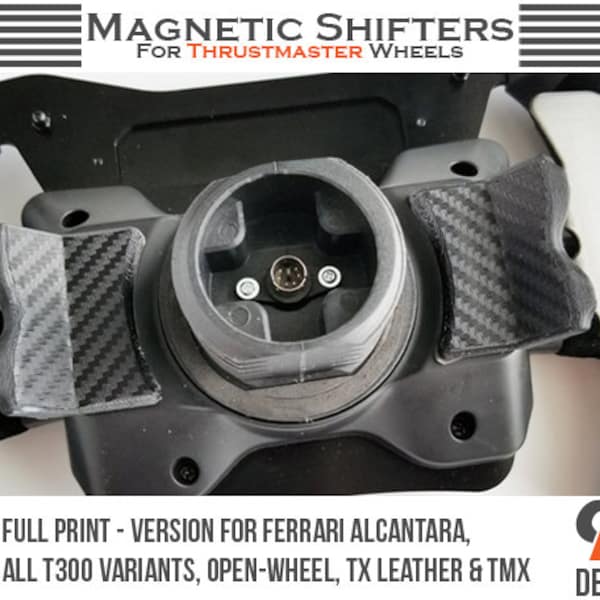 Magnetic Tactile Shifter Mod Full Print - For Thrustmaster Wheels - Ferrari Alcantara, All T300 Variants, Open-Wheel, TX Leather, TMX & T150