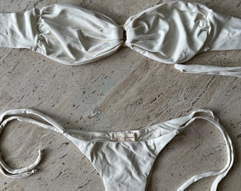 Off White Buttery Soft Brazilian Bikini