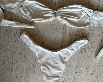 Off White buttery soft Brazilian Bikini Set