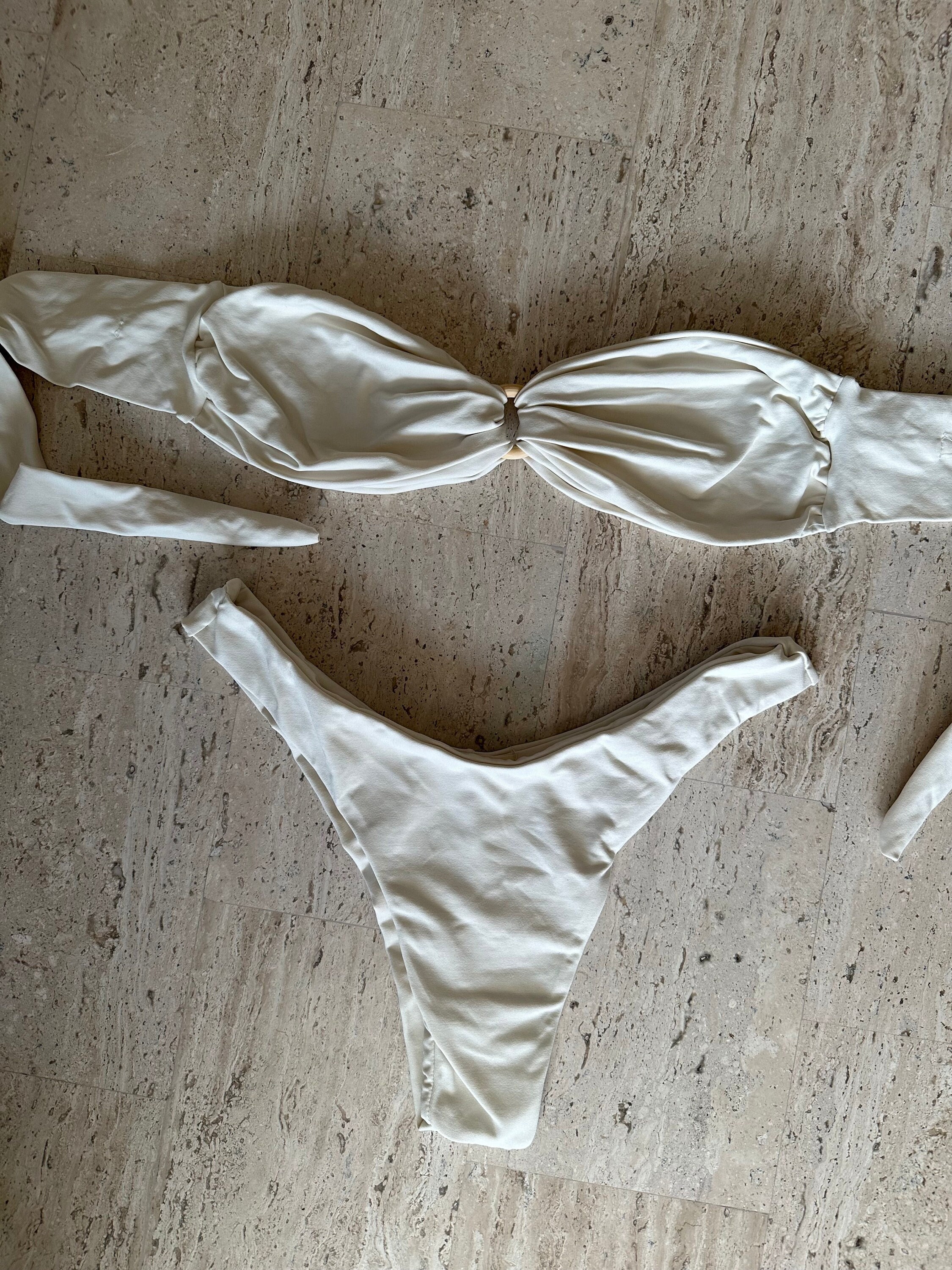 Zaful white bandeau bikini top