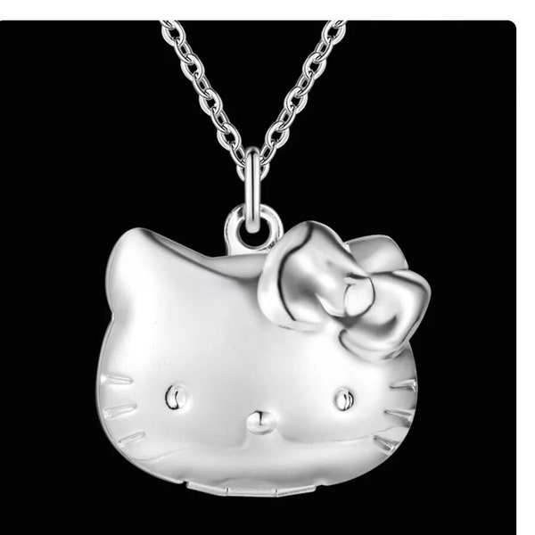 Sterling Silver Hello Kitty Pendant/Locket Necklace