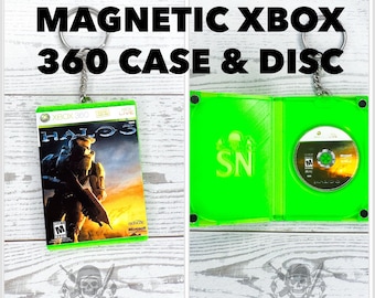 Xbox 360 Halo 3 Mini Collectible Game Keychain, handmade 3D printed keyring, functional mini game case, gaming fan video game gift