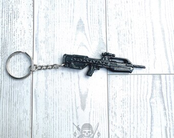 Halo-inspirierter BR55 Battle Rifle handbemalter, handgefertigter Schlüsselanhänger