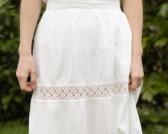 Cotton Lace Trim Skirt