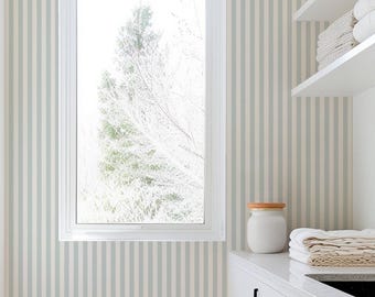 Classic Stripe Peel and Stick Wallpaper / Muted Colors