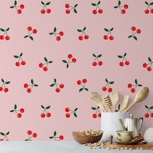 Cherry Peel and Stick Wallpaper / Removable Wallpaper