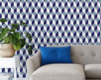 Optical Illusion Cubes Removable Wallpaper / Peel and Stick Wallpaper