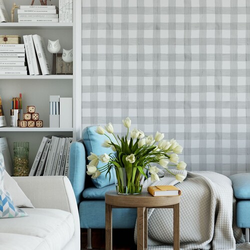 Gingham Wallpaperpeel and Stick and Removable Wallpaper Etsy