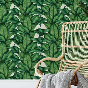 Banana Leaf Peel and Stick Wallpaper / Removable Wallpaper