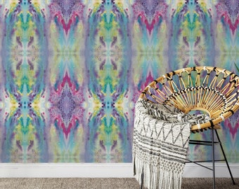 Tie Dye Peel and Stick Wallpaper / Removable Wallpaper, Repositionable