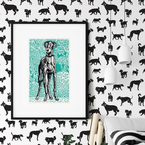 Dog Silhouette Peel and Stick Removable Wallpaper