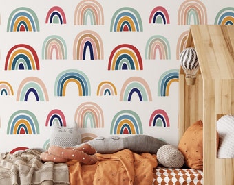Colorful Rainbow Peel and Stick Wallpaper / Removable Wallpaper