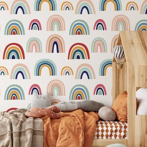 Colorful Rainbow Peel and Stick Wallpaper / Removable Wallpaper