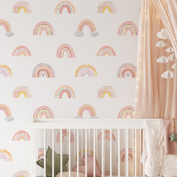 Rainbow Peel and Stick Wallpaper Etsy