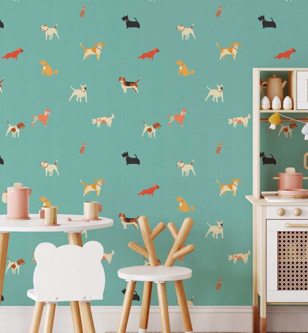 Dog Peel and Stick Wallpaper / Removable Wallpaper Etsy