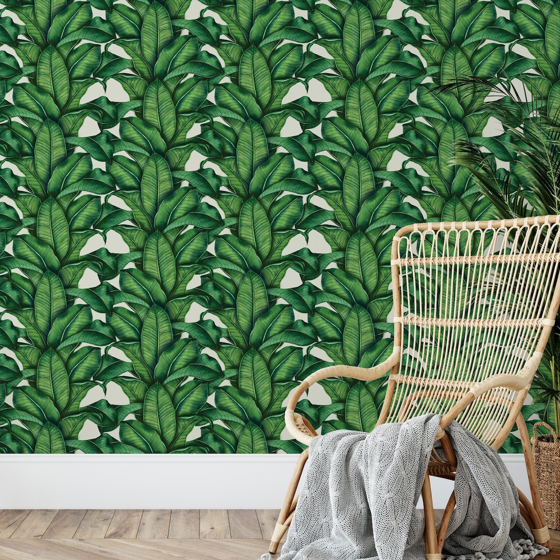 Banana Leaf Peel and Stick Wallpaper / Removable Wallpaper Etsy