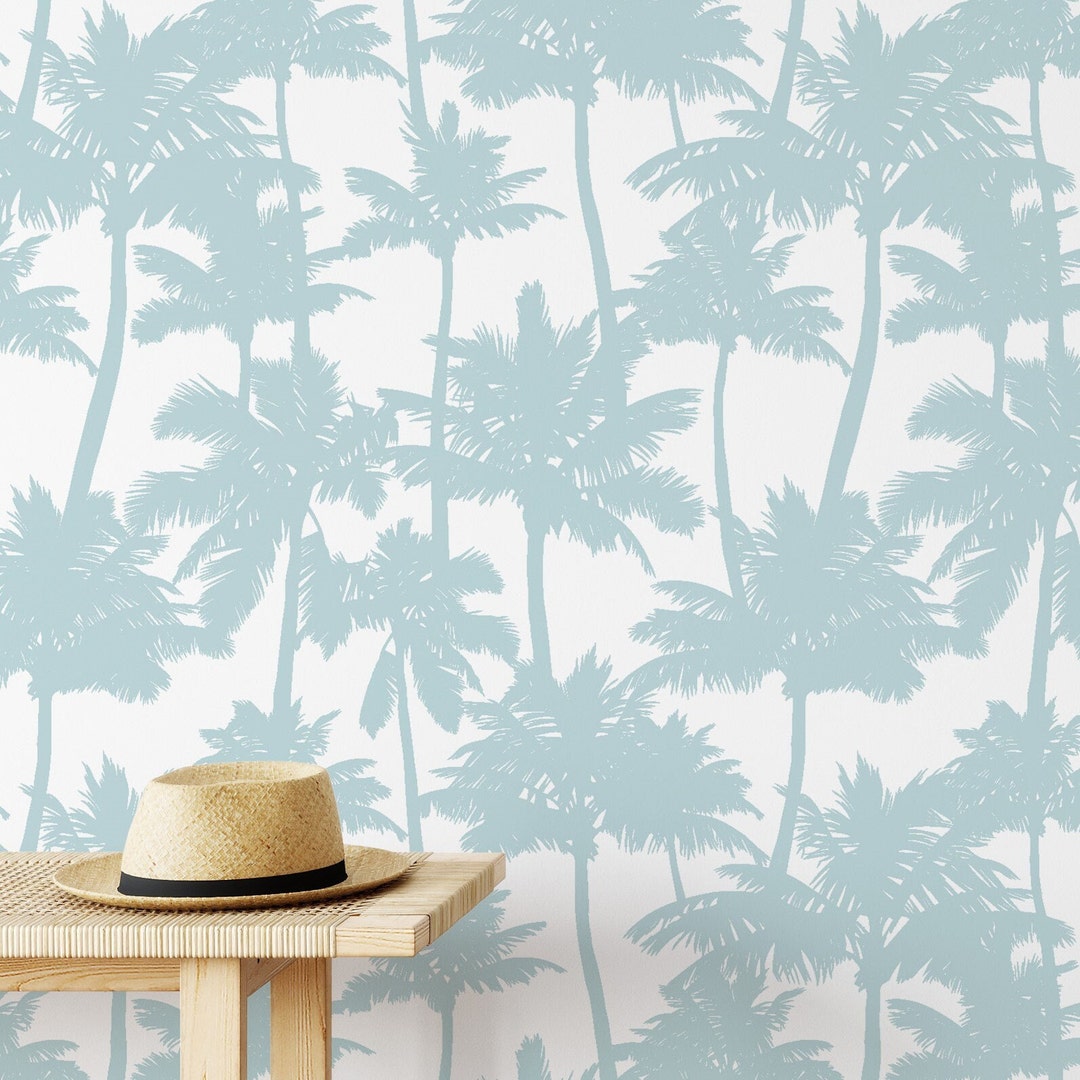 Palm Tree Silhouette Peel and Stick Removable Wallpaper - Etsy