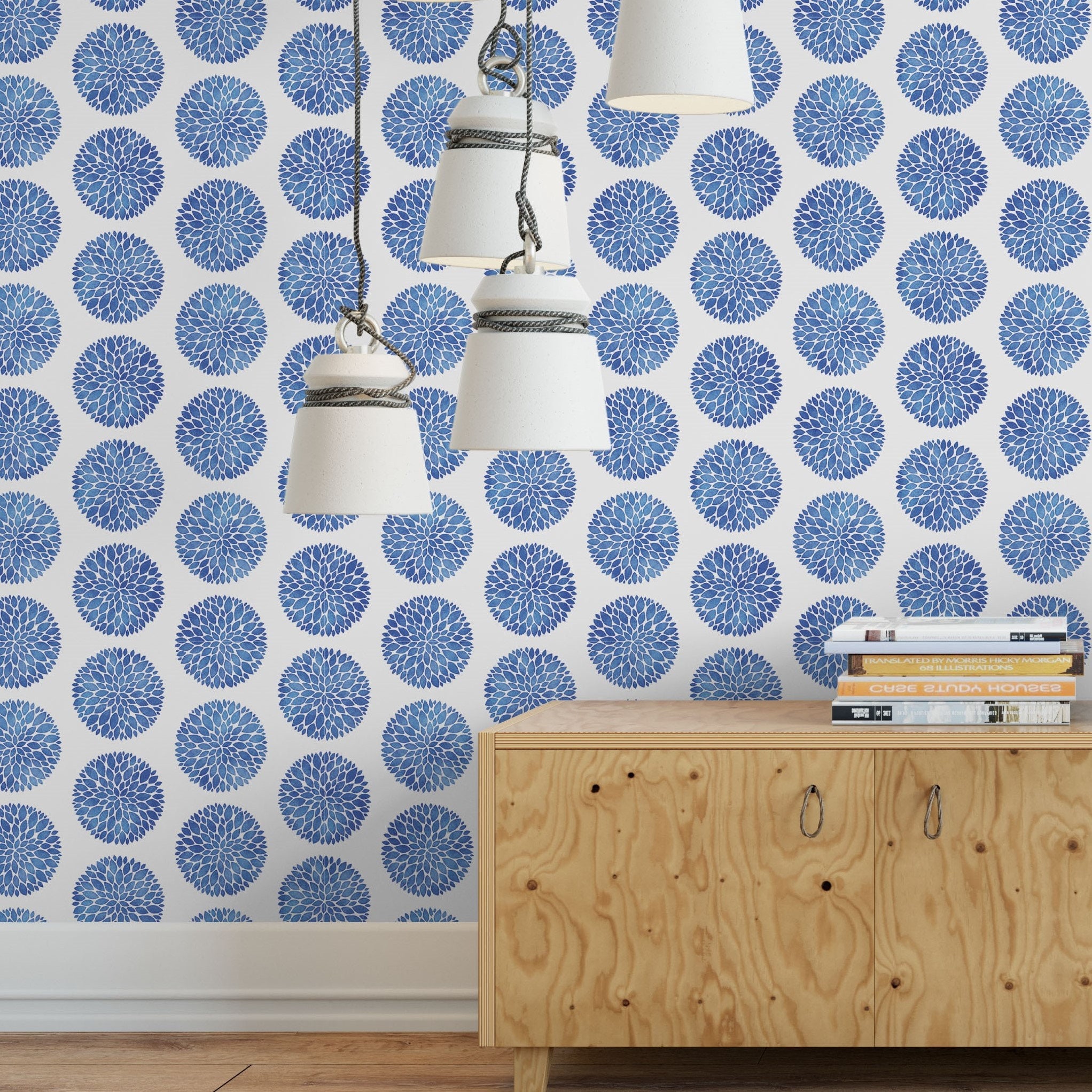 Blue White Wallpaper - Etsy Blue White Wallpaper - Etsy