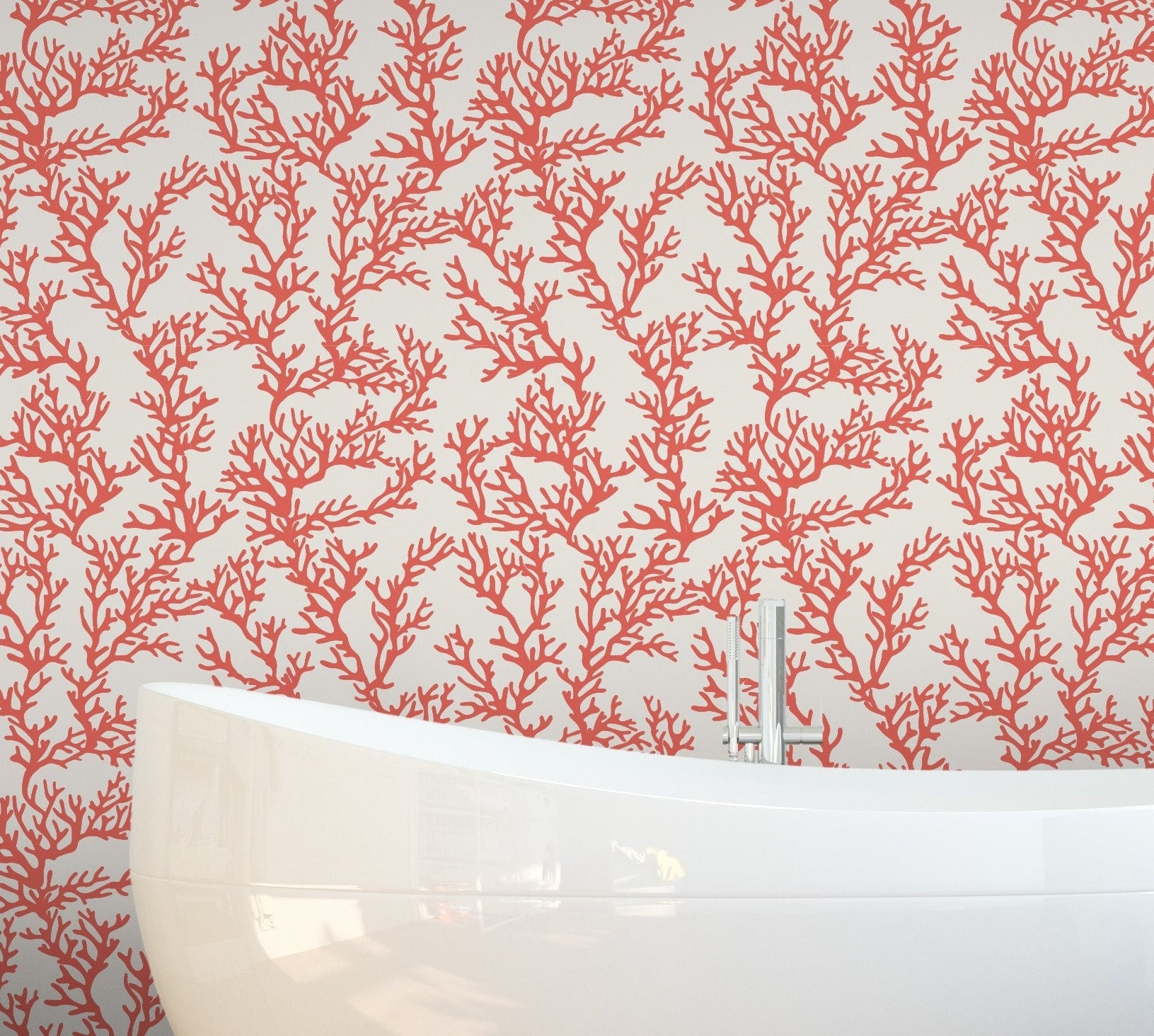 Coral Peel and Stick Wallpaper / Removable Wallpaper Etsy