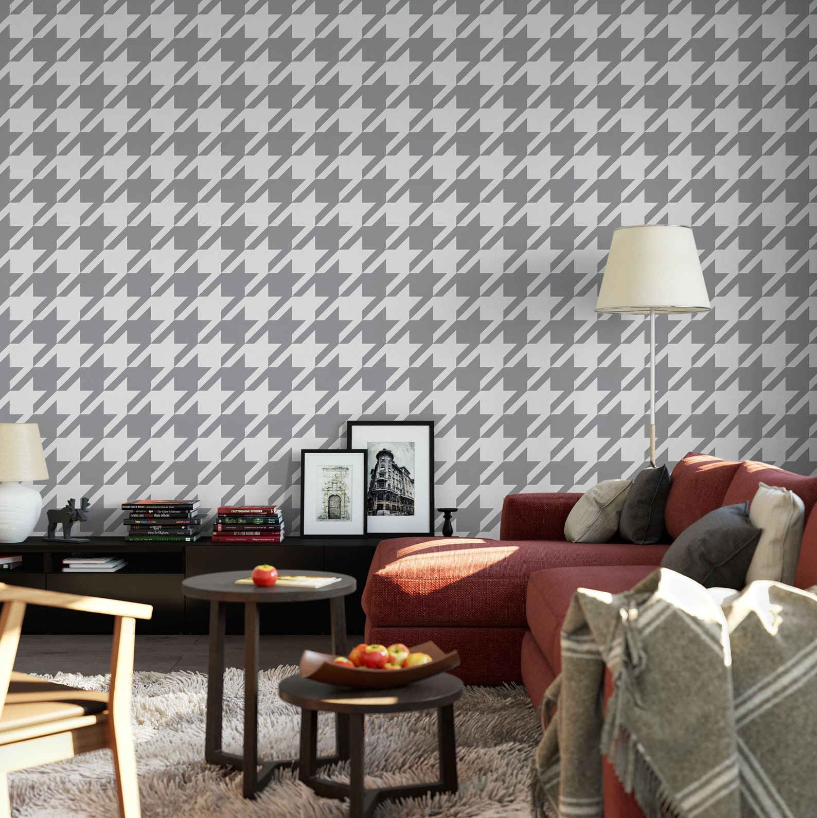Houndstooth Peel and Stick Wallpaper Removable Wallpaper | Etsy