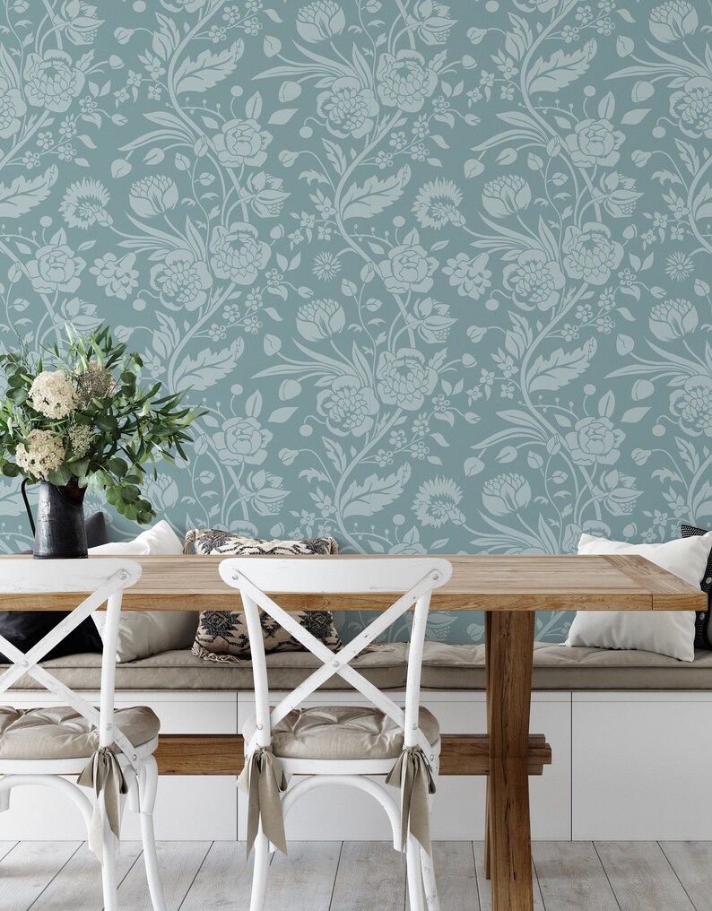 Floral Vine Peel and Stick Wallpaper / Removable Wallpaper Etsy