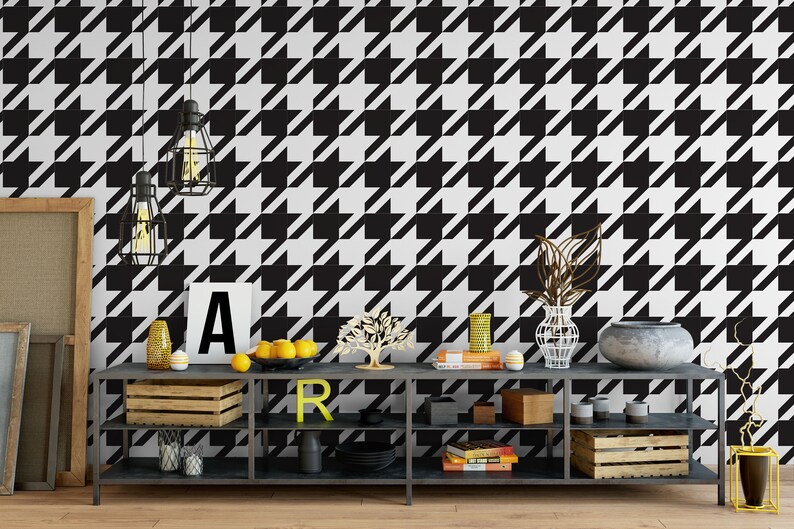 Houndstooth Peel and Stick Wallpaper Removable Wallpaper - Etsy