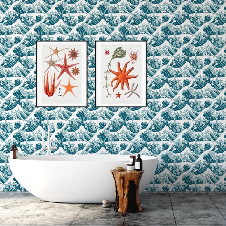 Ocean Waves Peel and Stick Wallpaper Removable Wallpaper | Etsy