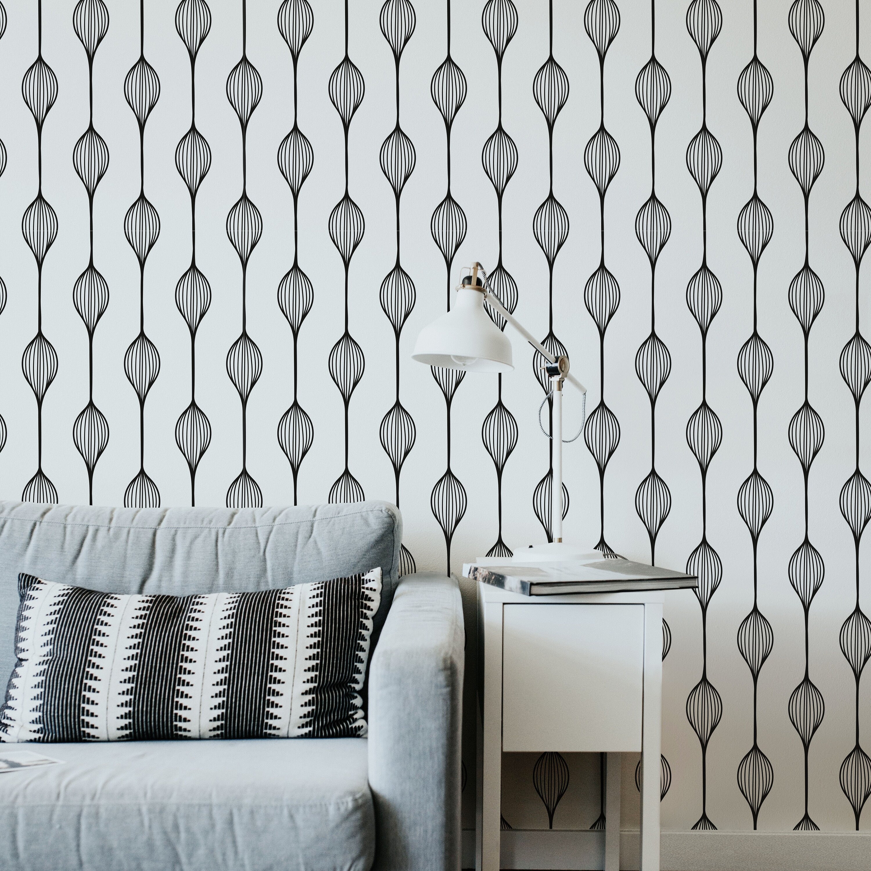 Mid Century Modern Geometric Peel and Stick Wallpaper / - Etsy