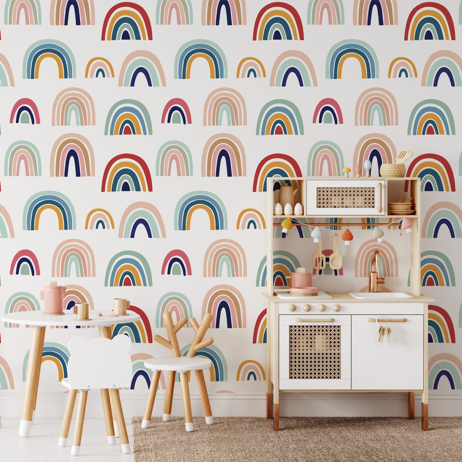 Colorful Rainbow Peel and Stick Wallpaper / Removable Etsy