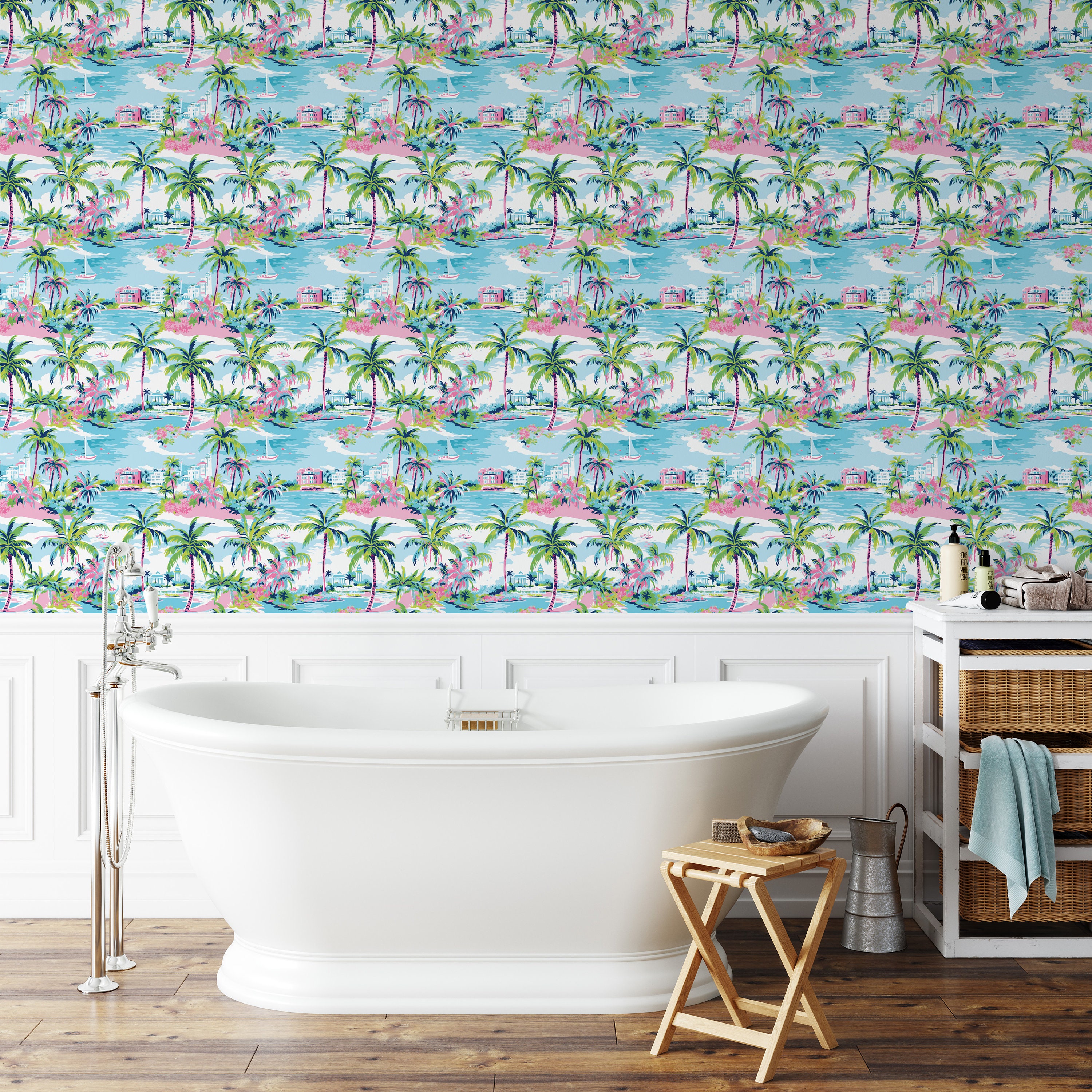 Palm Beach Peel and Stick Wallpaper: Coastal Removable Wallpaper - Etsy