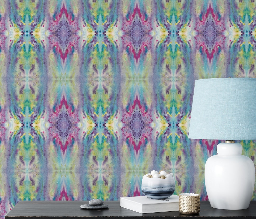 Tie Dye Peel and Stick Wallpaper / Removable Wallpaper, Repositionable ...