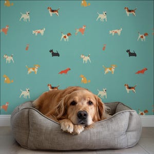 Dog Peel and Stick Wallpaper / Removable Wallpaper