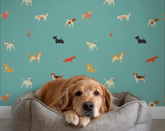 Dog Peel and Stick Wallpaper / Removable Wallpaper