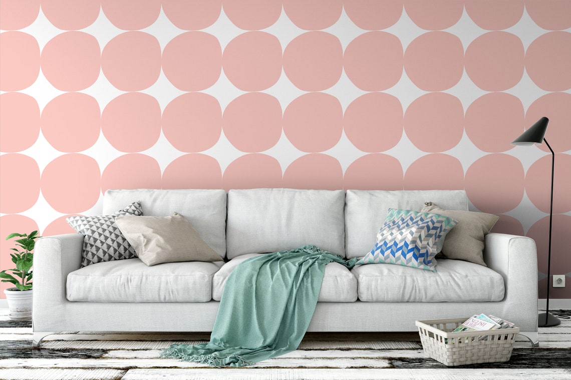 Wobbly Dot Peel and Stick Wallpaper / Removable Wallpaper Etsy