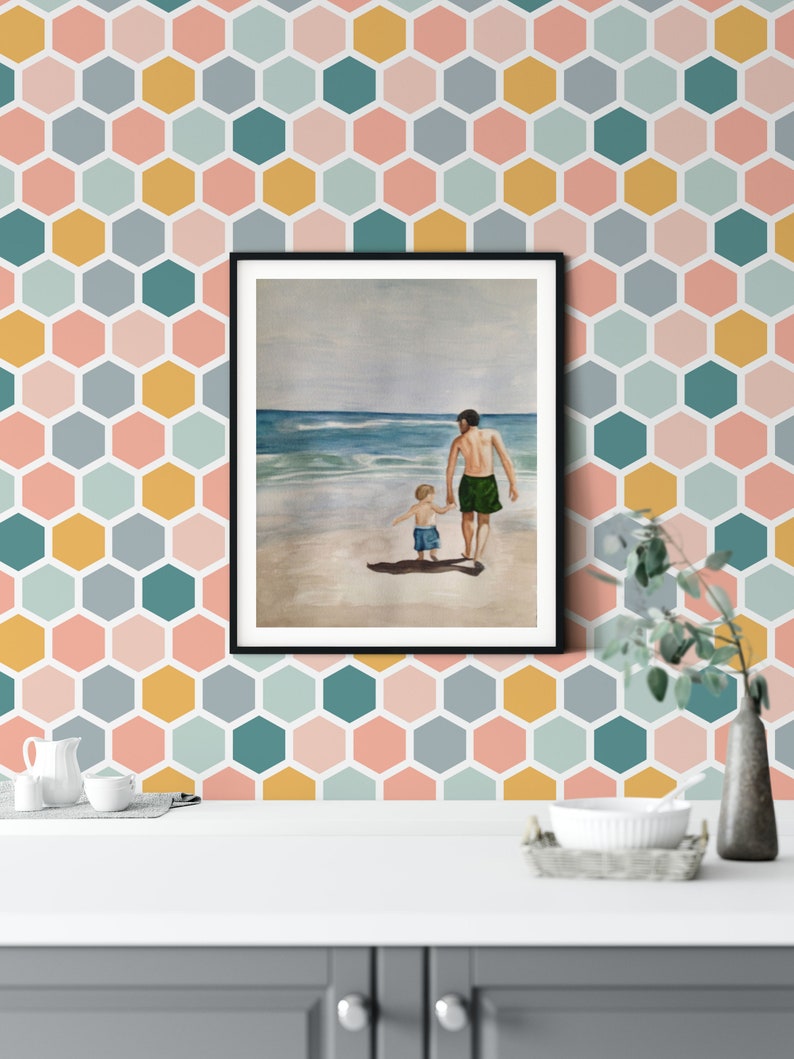 Hexagon Peel and Stick Wallpaper Removable Wallpaper - Etsy