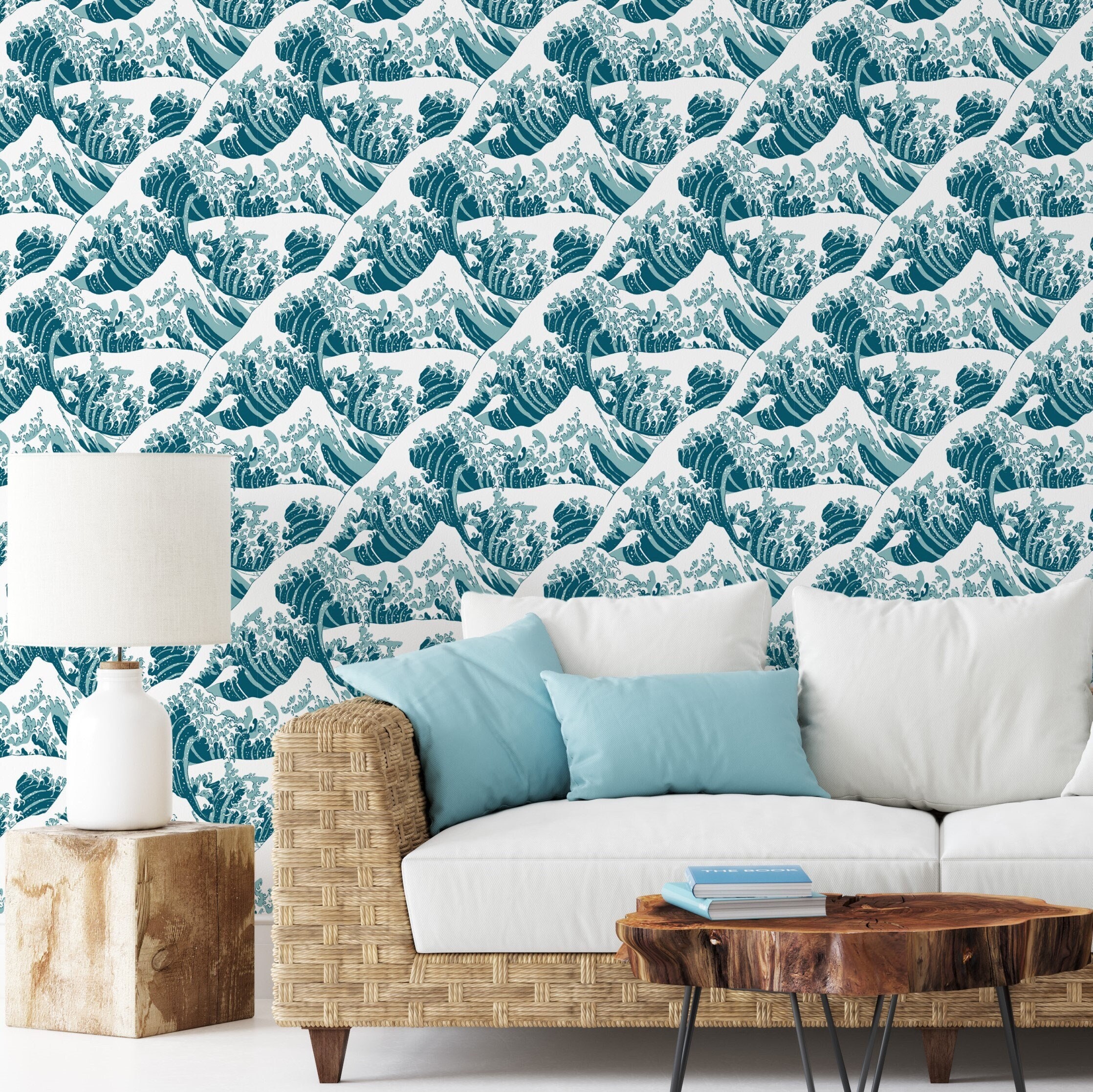 Ocean Waves Peel and Stick Wallpaper - Removable Wallpaper - Etsy