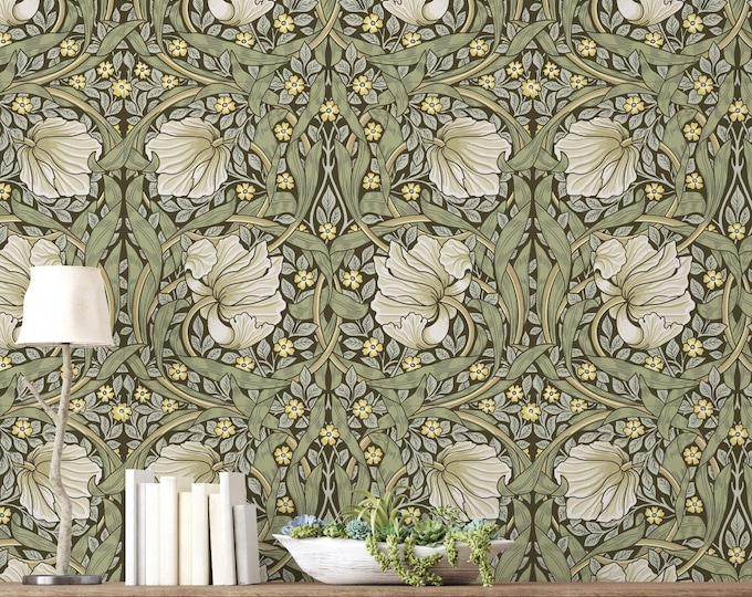 Art Nouveau Floral Non-pasted Wallpaper - Pimpernel by William Morris ...