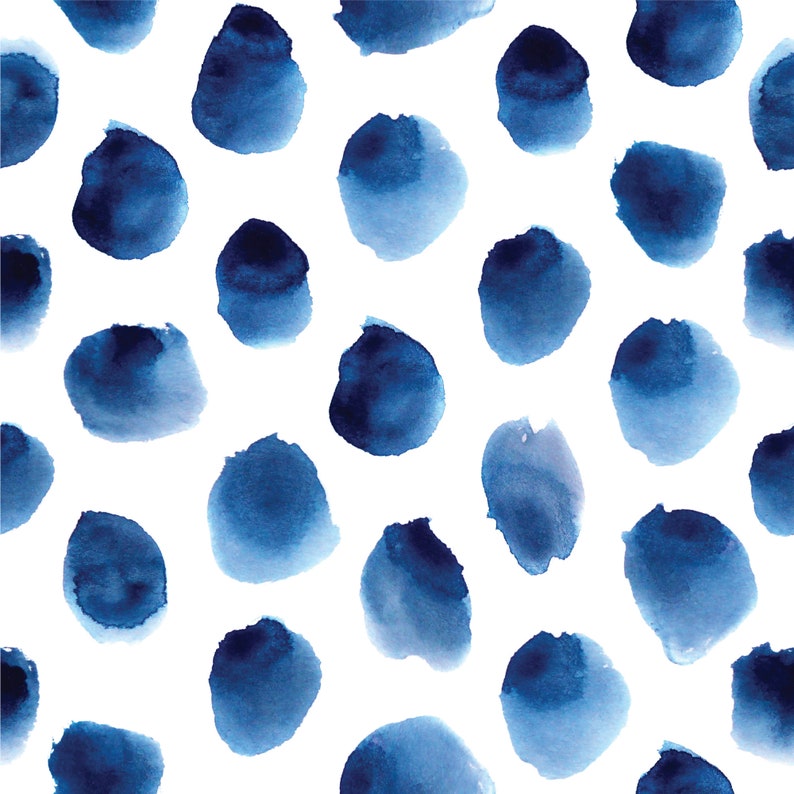Blue Watercolor Dots Removable Wallpaper / Peel and Stick Wallpaper image 3