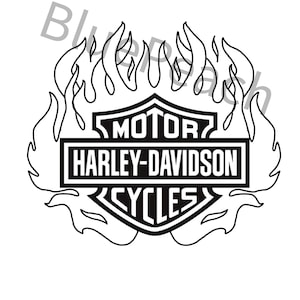 Harley Davidson Flame Logo Svg File Etsy