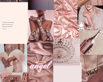 Boujee Rose Gold Designer art collage pack photo kit