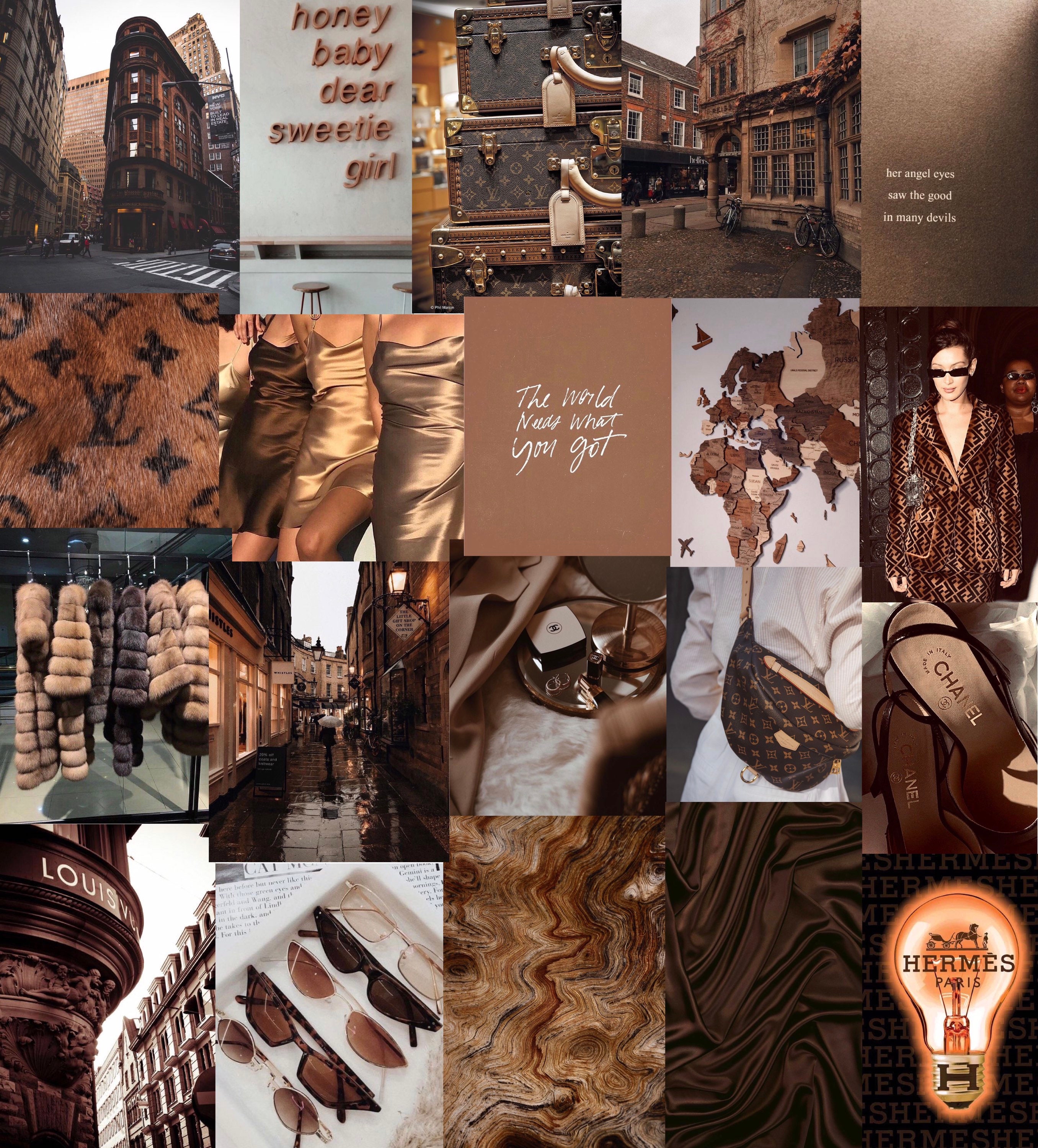 20+ Christmas Collage Aesthetic Ideas : Dark Brown Christmas Collage 1 -  Fab Mood