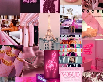 Kit de fotos del paquete de collage de arte del diseñador rosa