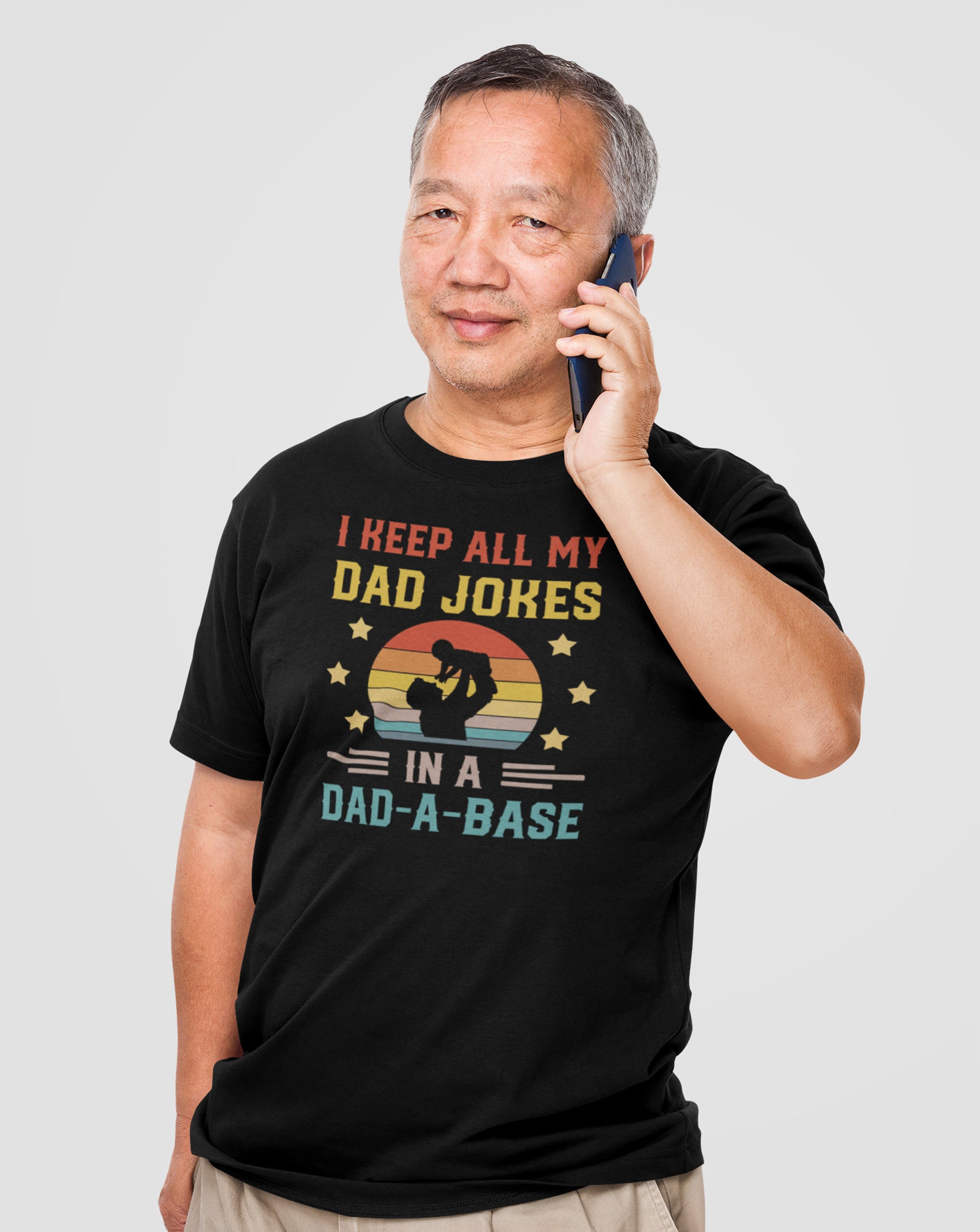 Discover I Keep All My Dad Jokes in a Dad-a-Base Father's Day T-Shirt