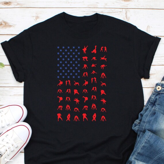 American Flag Wrestling Shirt Funny 