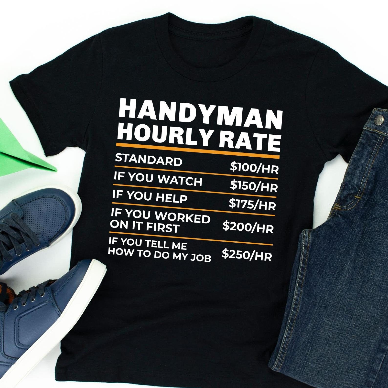 Handyman Hourly Rate Shirt Funny Handyman Gifts Handyman Etsy
