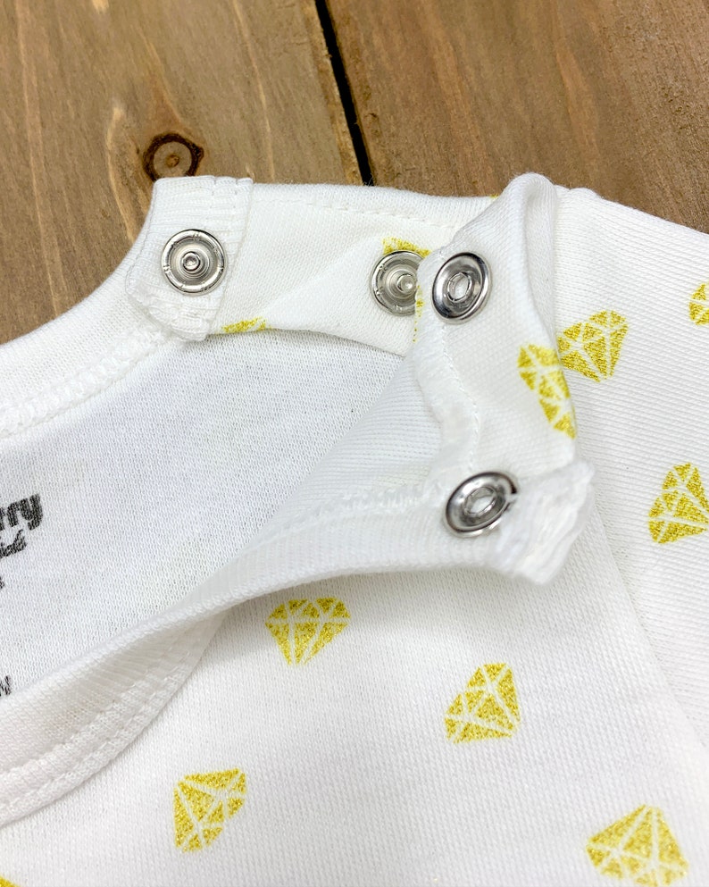 Mini Diamonds Baby Newborn Onesie Natural Softest 100/% Turkish Cotton Nickel-Free /& Non-Allergic Snap Buttons