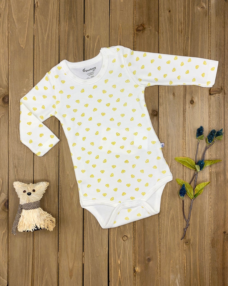 Mini Diamonds Baby Newborn Onesie Natural Softest 100/% Turkish Cotton Nickel-Free /& Non-Allergic Snap Buttons
