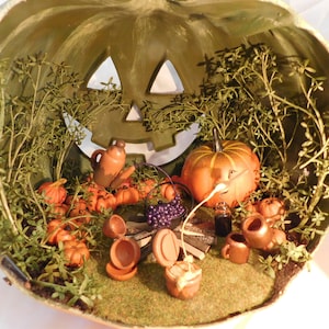 Miniature Halloween Enchanted Pumpkin Patch Light-up Jack-O-Lantern