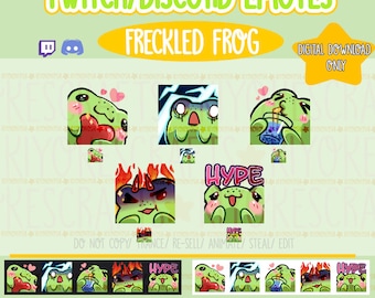 Twitch | Discord Emotes - Cute Freckled Frog (5 Pack)