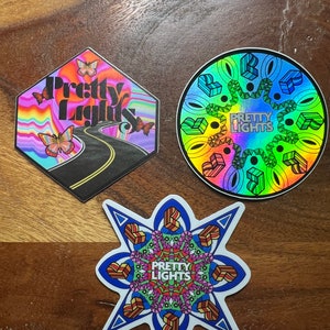 Pretty Lights holographic vinyl sticker pack 2.5 inches